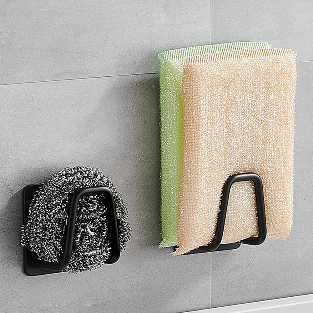 Description Picture 2 of item1PC Kitchen Stainless Steel Sink Sponges Holder Self Adhesive Drain Drying Rack Kitchen Wall Hooks Accessories Storage Organizer