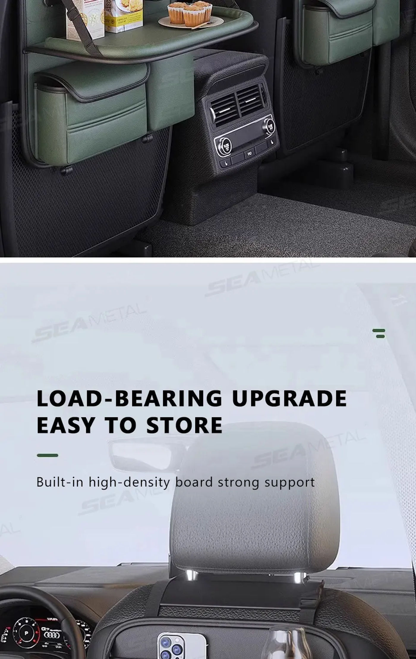 Description Picture 4 of itemCar Seat Back Storage Bag Foldable Table for Kids Dinning Watching Movie Foods Drink Holder Auto Backseat Organizer Accessories