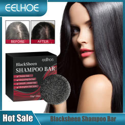 Black Shampoo Soap For Nourishing Anti Dandruff Repair Gray White Color Dye Saclp Treatment Cleansing Natural Hair Darkening Bar