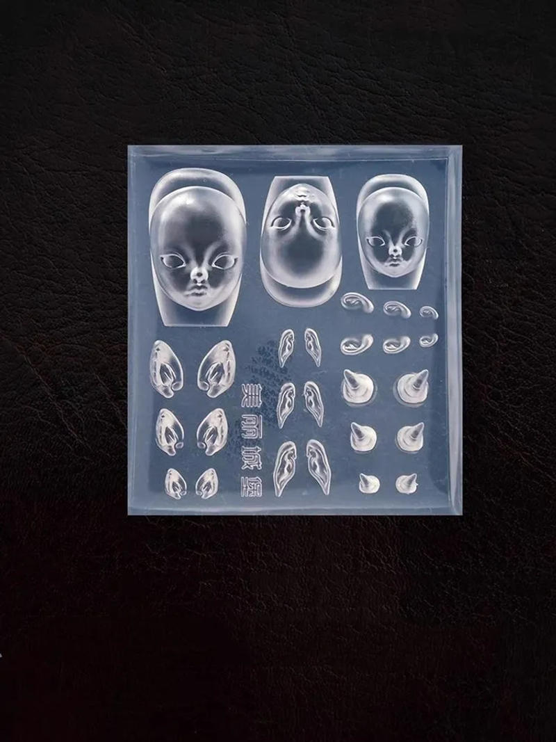 Description Picture 3 of item1pc Face Ears Eyes 3D Acrylic Nail Mold Nail Art Decorations DIY Design Silicone Nail Art Templates Nails Mold