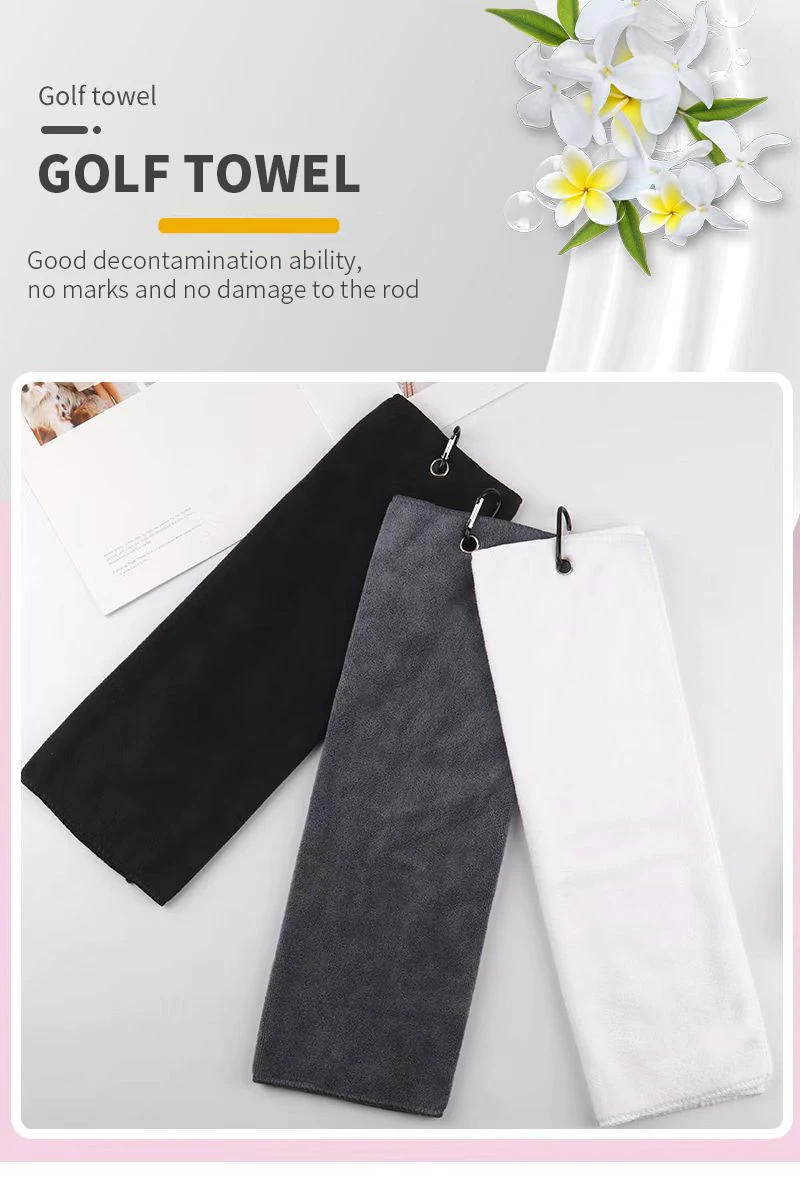 Description Picture 2 of itemMicrofiber Golf Towel 40X40cm Golf Towel Hook and Loop Fastener The Convenient Golf Cleaning Towel Black Grey Blue White New