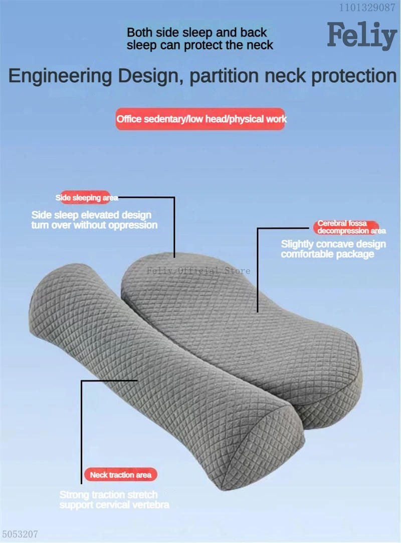 Description Picture 4 of itemMemory Foam Neck Pillow Sleeping Orthopedic Cervical Pillow Massage Neck Cushion Slow Rebound Pain Relief Sleep Cushion Bedding