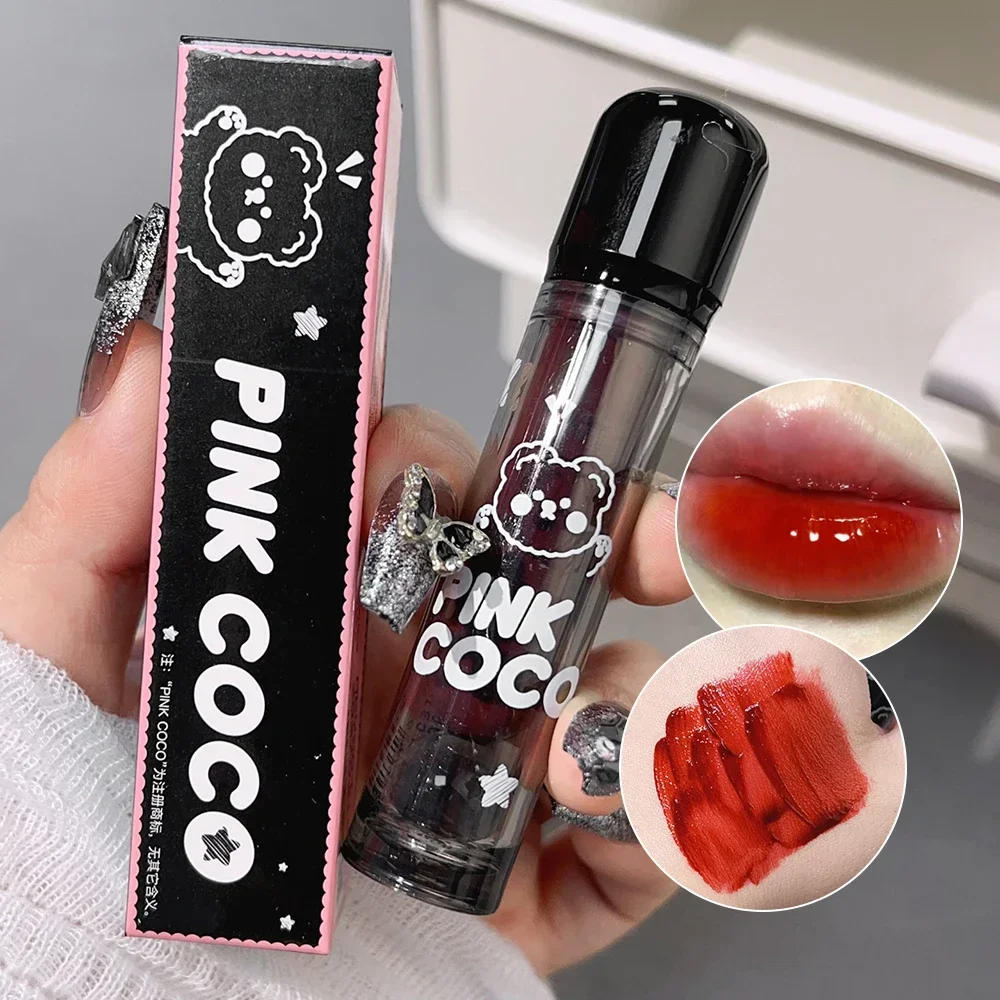 Description Picture 4 of itemMirror Glass Black Lip Gloss Moisturizing Water Lip Glaze Long Lasting Non-stick Cup Nourishes Lips Tint Liquid Lipstick Makeup