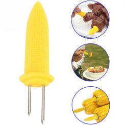 5pcs Cob Holders Stainless Steel Corn Holders Corn on The Grill Corn on The Cob Skewers Double Fork Sweet Corn Barbecue Stand