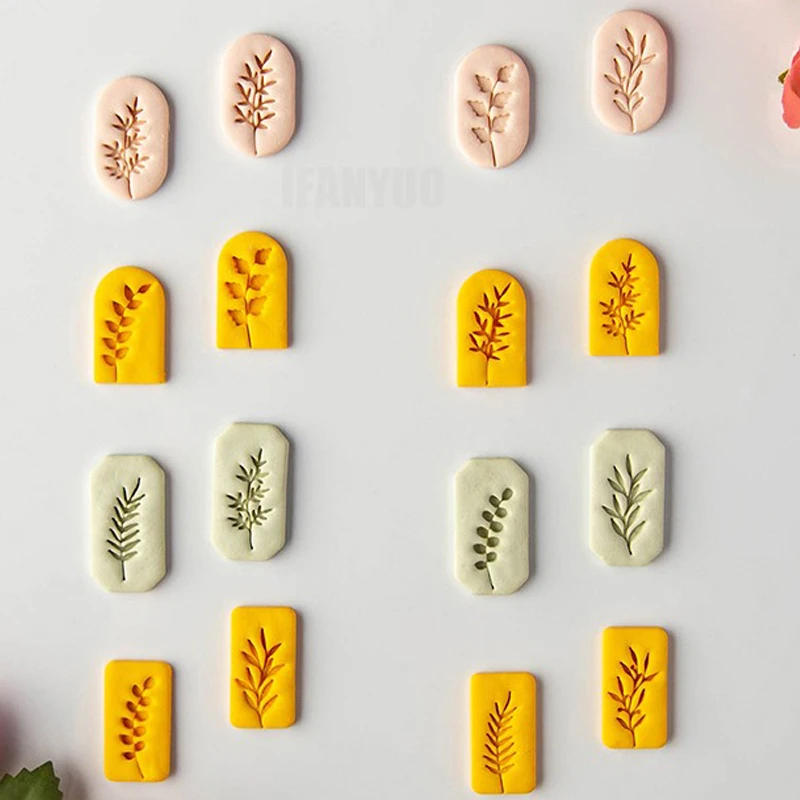 Description Picture 4 of itemSoft Pottery Handmade Earrings Cutting Leaf Shape Frame Soft Pottery Polymer Clay Molds DIY Earrings Pendant Jewelry Making Tool