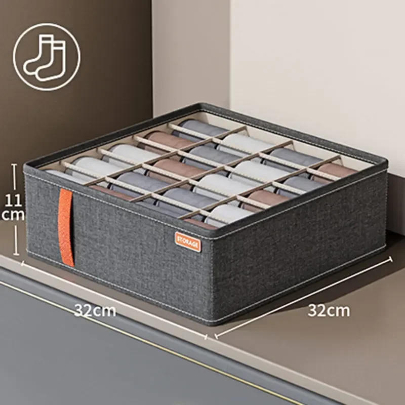 Description Picture 3 of item1Clothes Organizer Underwear Socks Bra Drawer Organisers Clothing Storage Boxes Cabinets Drawers Separator For Pants Storage Box