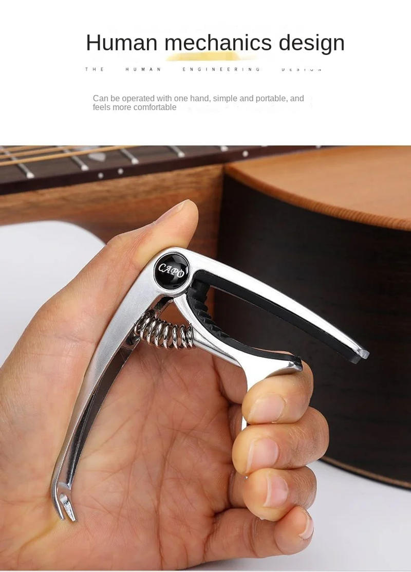 Description Picture 4 of item7Pcs Guitar Capo For Acoustic And Electric Guitar, 3 in 1 Capo With Pick Holder, Pin Puller and 5 Guitar Picks, Ukulele Capo