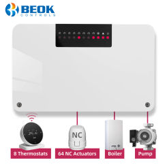 Beok Zone Heating 8-channel Wireless Hub Central Heating System Smart Thermostat for Gas Boiler Water Floor Actuator