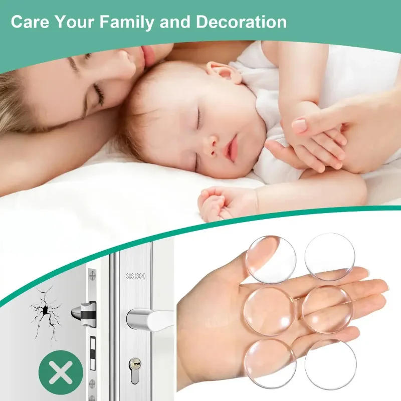 Description Picture 3 of itemWall Protector Door Handle Bumper Protective Plug Non-slip Stickers Self-adhesive Round Bumper Door Stop Muffler