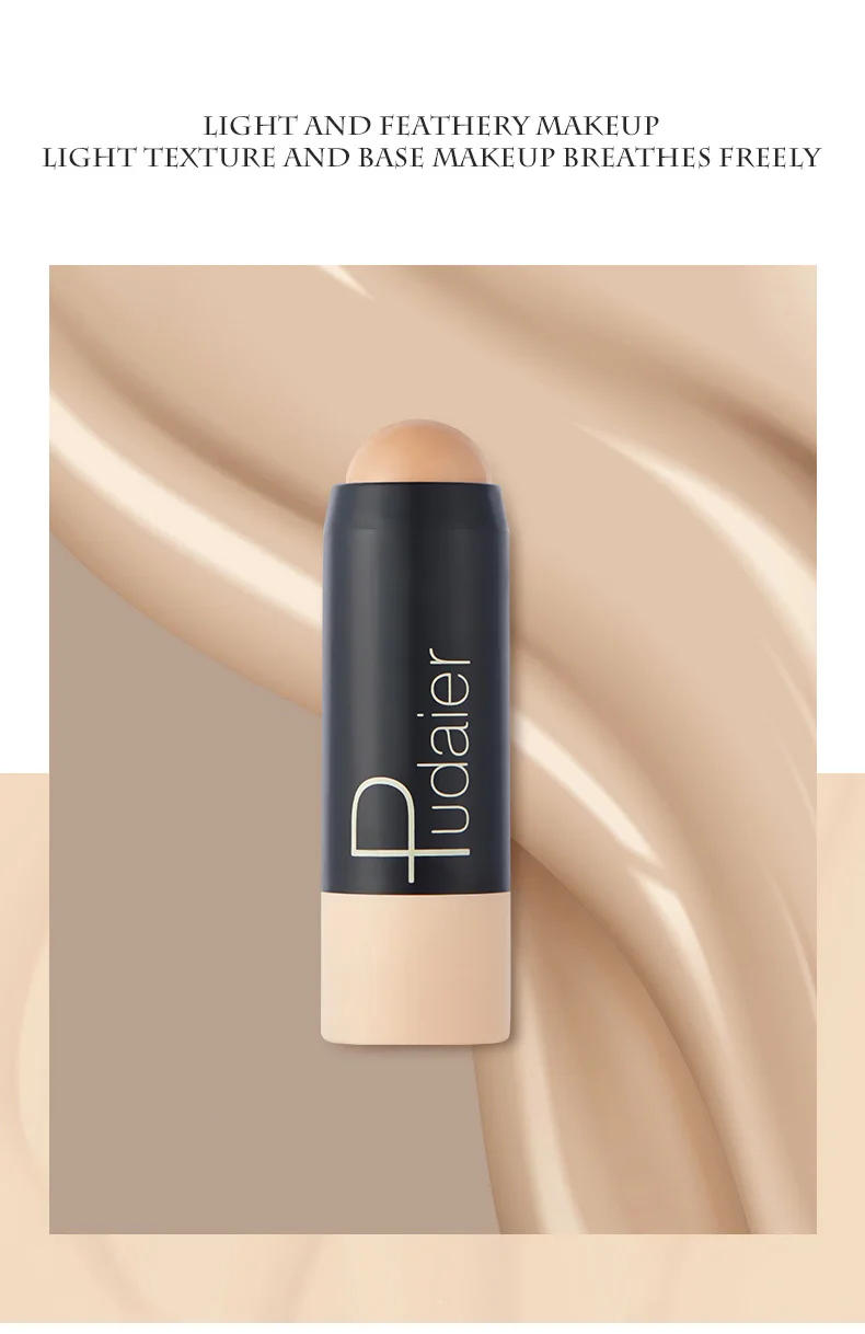 Description Picture 6 of item12 Color Matte Foundation Stick Lightweight Makeup Breathable Foundation Cream for Dark Skin Lasting Oil Control Base Make Up