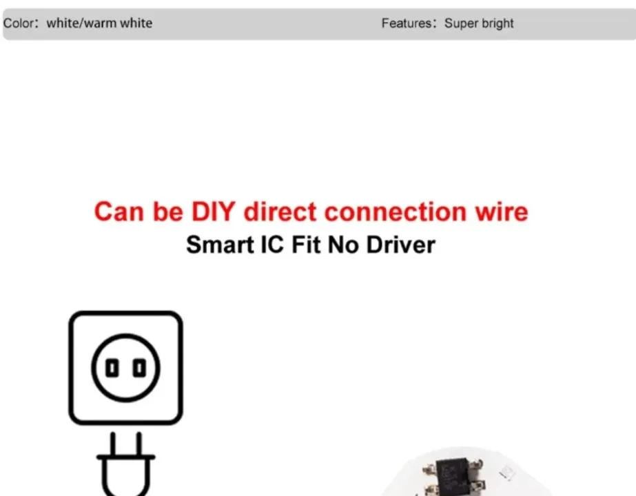 Description Picture 6 of itemPaaMaa 3W 5W 7W 9W 10W 12W Y27 LED COB Chip Lamp 220V Smart IC No Need Driver LED Bulb For Flood Light Cold White Warm White