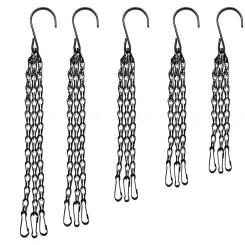 5 Size Rattan Hanging Basket Flower Pot Chain Hydroponic Plants Plant Grow Tools Garden Decorations With 3 Hooks