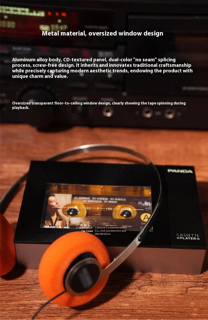 Description Picture 4 of itemPanda W10 Retro Bluetooth Portable Cassette Player Tape Recorder Music Player Portable Walkman Audio Multiple Power Supply