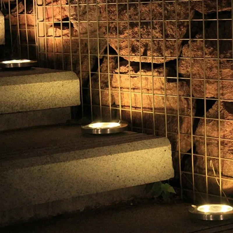 Description Picture 2 of item8/20LED Solar Power Disk Light Outdoor Garden Solar Underground Light Deck Light Spotlight Buried Solar Led Lamp Garden Decor