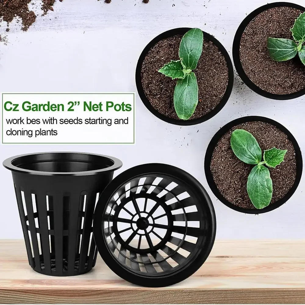 Description Picture 4 of item50/100Pcs 2 Inch Garden Slotted Mesh Net Cups Round Net Cups Pots for Hydroponics Slotted Mesh Garden Grown Netted Baskets