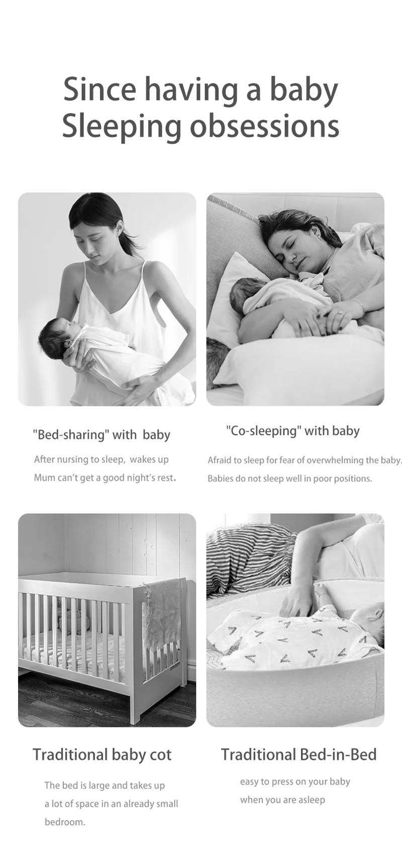 Description Picture 4 of itemPortable Foldable Baby Crib Safety Rails Anti-Drop Design for Newborns Lightweight Bedside Sleeper with Breathable Mesh Easy Ass