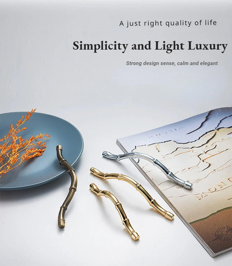 Description Picture 2 of itemBedroom Bedside Table Cabinet Wardrobe Handles Multi Colour Zinc Alloy Bamboo Joint Handles Cabinet Pulls Hardware