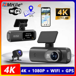 4K 3840*2160P Dash Cam Mini WIFI GPS Car DVR Camera Dual Len Video Drive Recorder Dashcam Registrar Black Box 24 Hour Monitoring