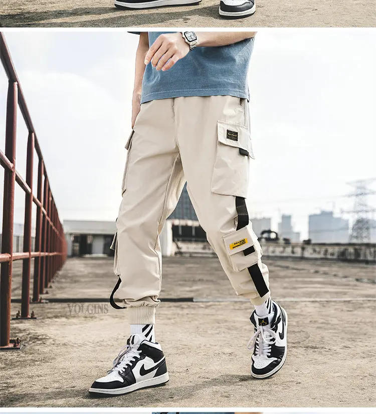 Description Picture 4 of itemTPJB New Hip Hop Joggers Cargo Pants Men Harem Pants Multi-Pocket Ribbons Man Sweatpants Streetwear Casual Mens Pants S-5XL