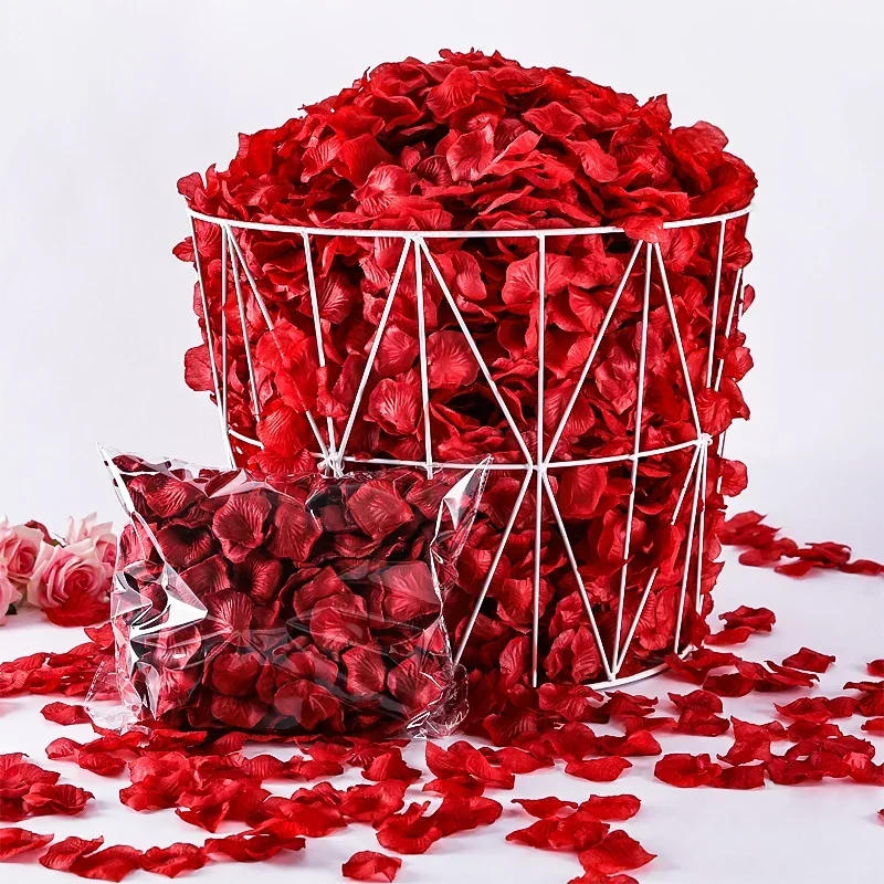 Description Picture 5 of item100-2000Pcs Artificial Fake Rose Petals Colorful Red White Gold Roses Petal Flowers for Romantic Wedding Party Favors Decoration