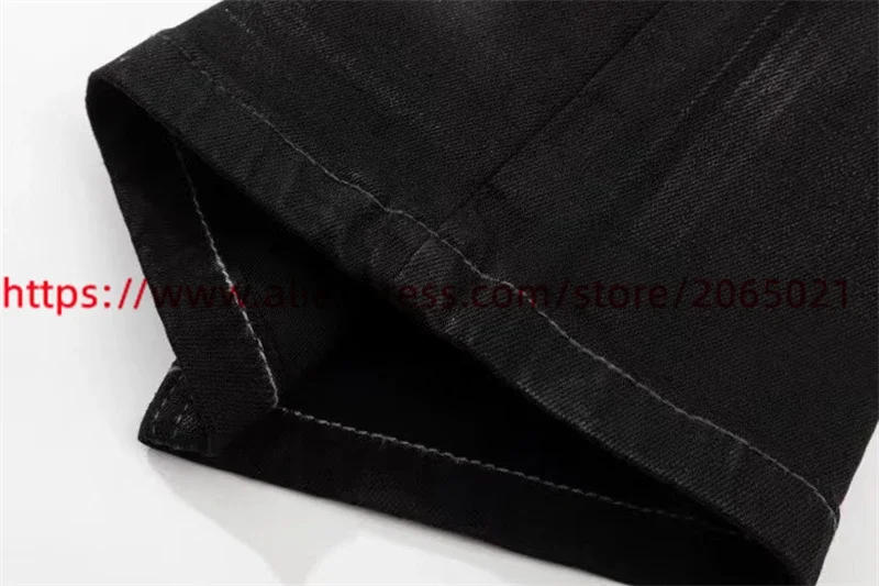 Description Picture 5 of itemWeaving tape flared jeans Men Women high Quality Denim Pants