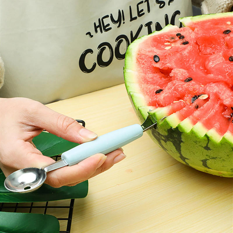 Description Picture 5 of itemDIY Melon Scoops Ballers Multi Function Fruit Carving Knife Watermelon Baller Scoop Fruit Useful Things For Kitchen Accessories