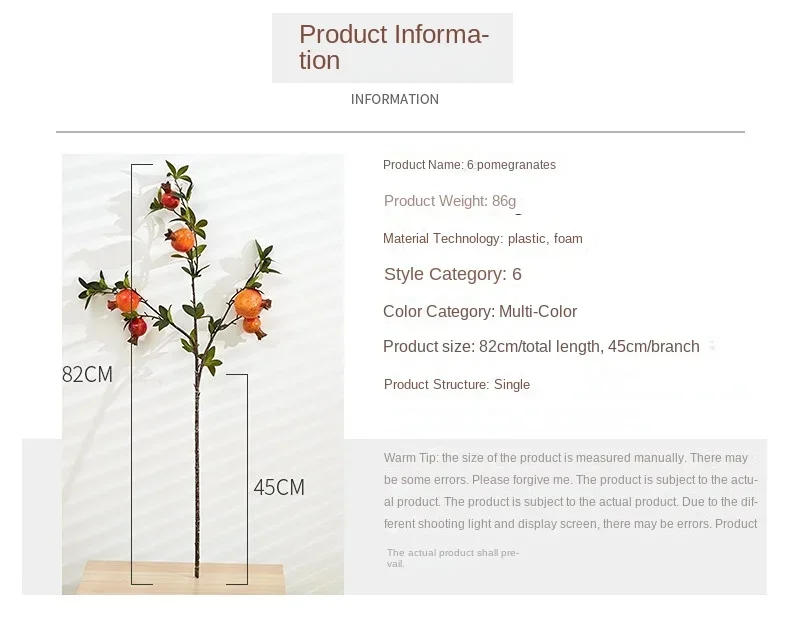 Description Picture 3 of itemArtificial Plants for Home Decoration Fake Fruits Bonsai Tree  Garden Decoration  Plantas Artificiales  Wall Hanging Decor