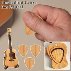 Wooden Acoustic Guitar Pick Box Handcrafted Guitar Picks Storage Paddle Box Guitar Pick Small Decorative Items
