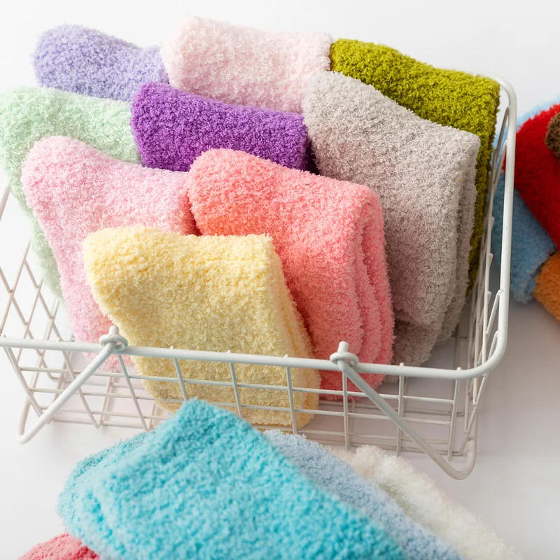 Description Picture 4 of itemShort Socks Women Fuzzy Winter Ladies Floor Warm Plush Comfy Fluffy Coral Fleece Thick Sleeping Slippers Sock Furry Designer