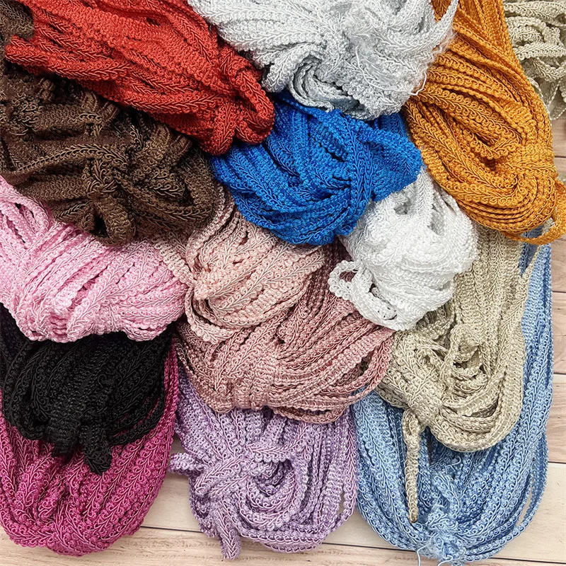 Description Picture 2 of item2/4yards 12mm Polyester Lace Trimming Ribbon Centipede Braided Curve Lace Sewing Clothes DIY Craft Wedding Accessories