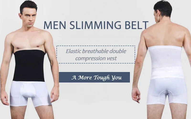 Description Picture 2 of itemMen's Waist Control Belt Shaping Band Firm Tummy Control Shapewear Compression Waist Cincher Belly Fat Slimming Body Shaper