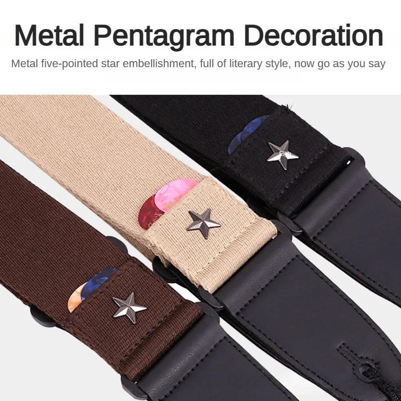 Description Picture 4 of itemElectric Guitar Strap Acoustic Folk Guitarra Belt Straps Guitar Straps Pick Pocket Guitar Accessories，Thicken the mesh paddles