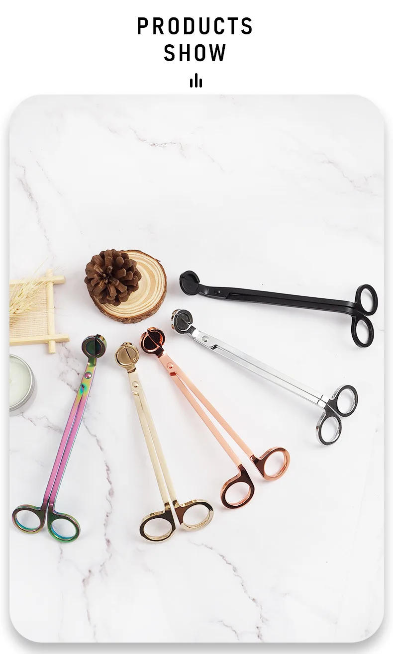 Description Picture 5 of item18CM Stainless Steel Candle Wick Trimmer Oil Lamp Trim Scissor Cutter Snuffer Tool Hook Clipper IY Candle Making Kit Tools