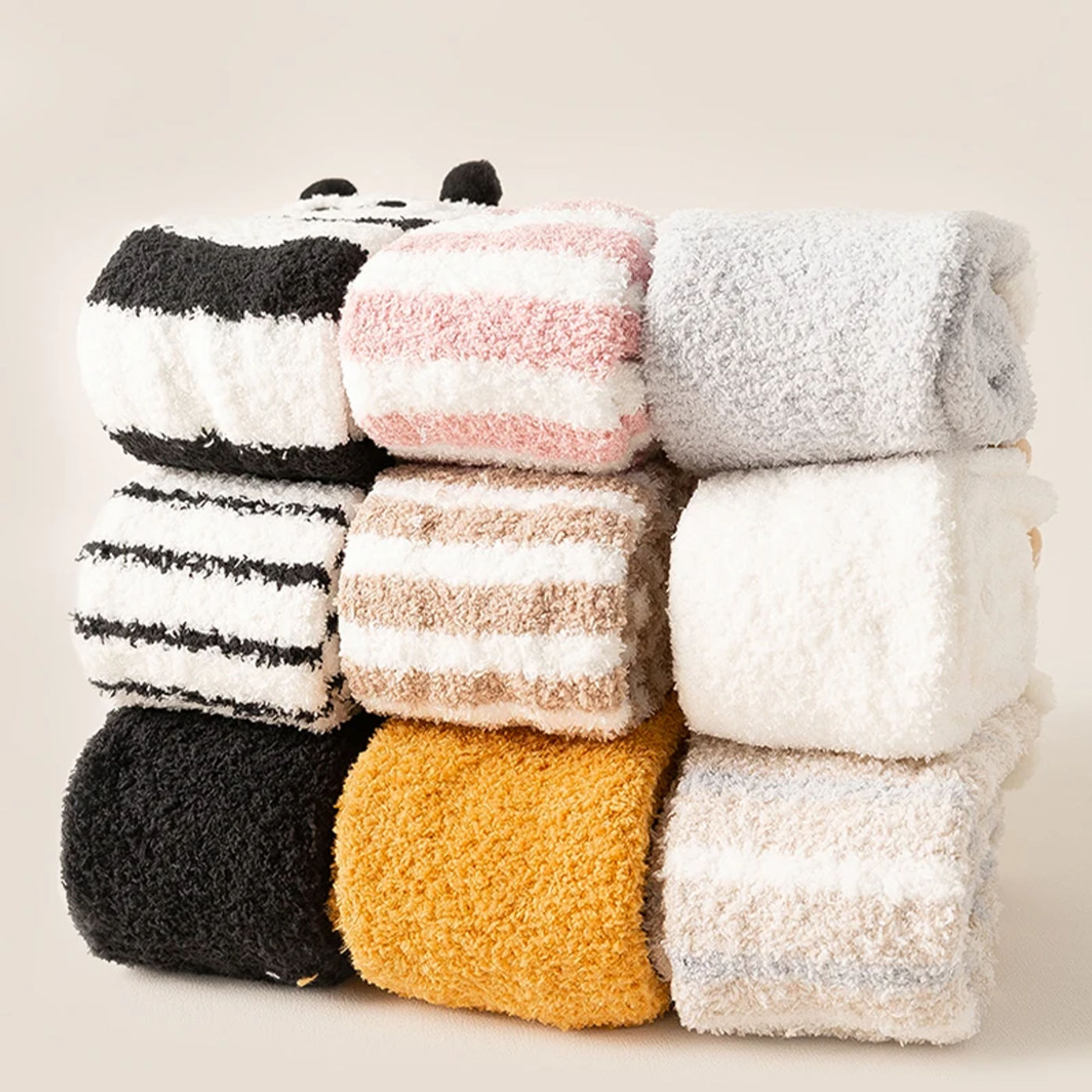 Description Picture 2 of item1Pair Women's Cozy Thigh-High Fuzzy Socks Soft Warm Cartoon Over The Knee Sock Cute Comfortable Fashion High Quality Sox Female