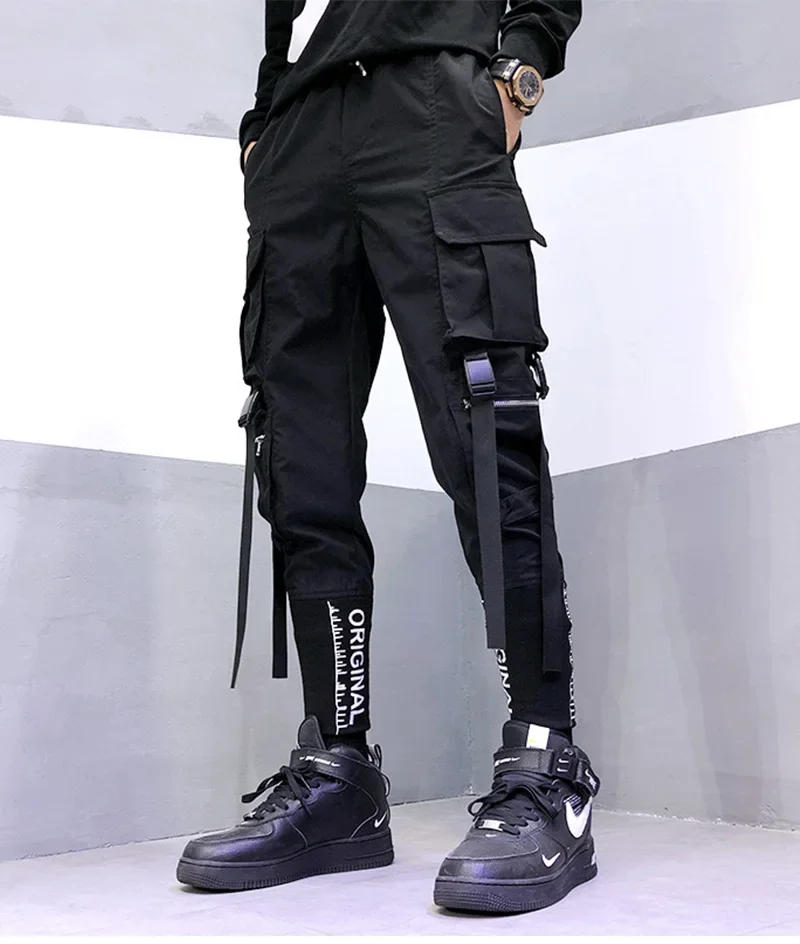 Description Picture 5 of itemMen's Retro High Streetwear Cargo Pants Men Loose Straight Casual Sweatpants Joggers