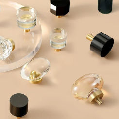 Crystal Knobs of Furniture Cabinet Pulls Brass Kitchen Dresser Cupboard Drawer Knob Door Handle Furniture Hardware