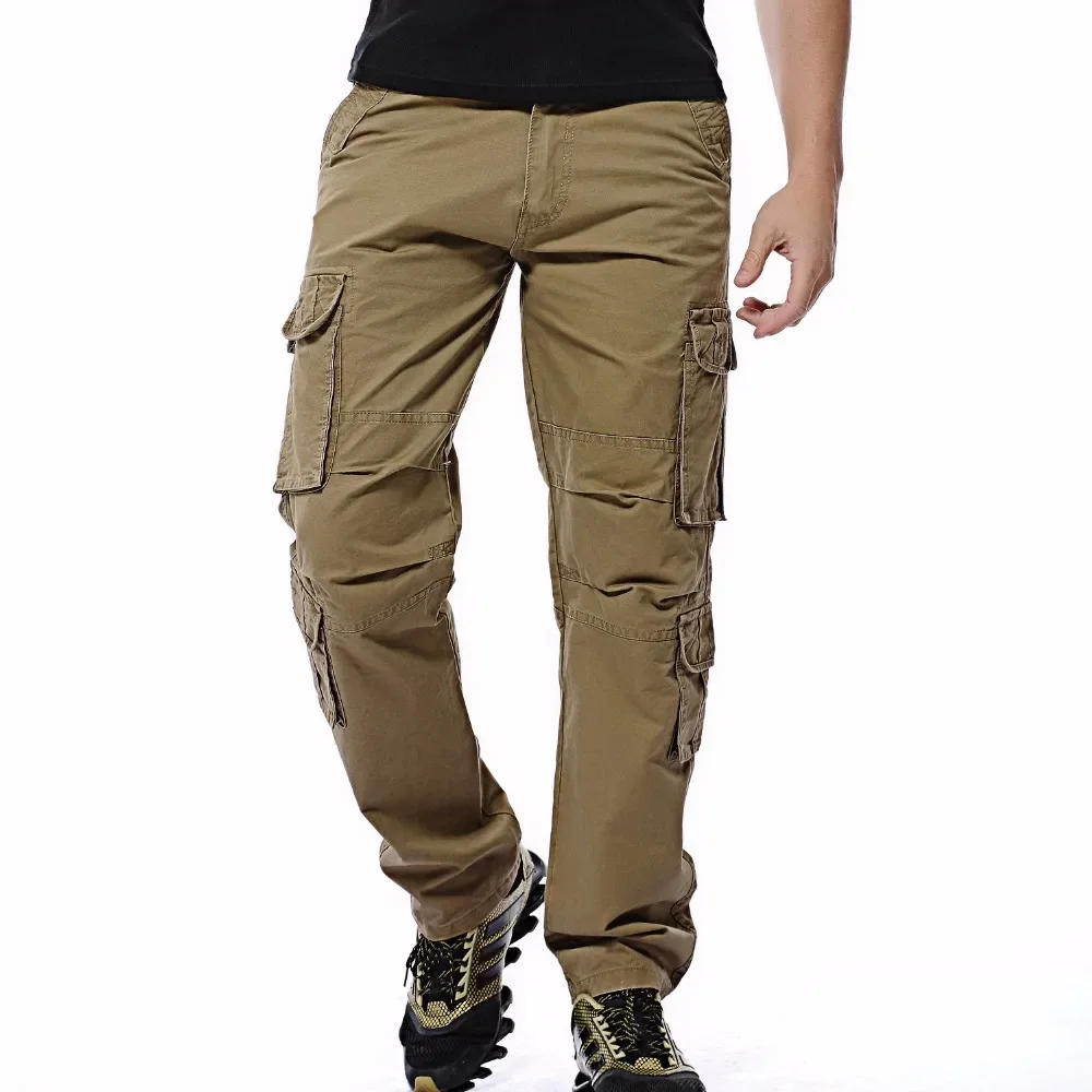 Description Picture 2 of item2023 New Men Cargo Pants Mens Loose Army Tactical Pants Multi-pocket Trousers Pantalon Homme Big Size 46 Male Military Overalls