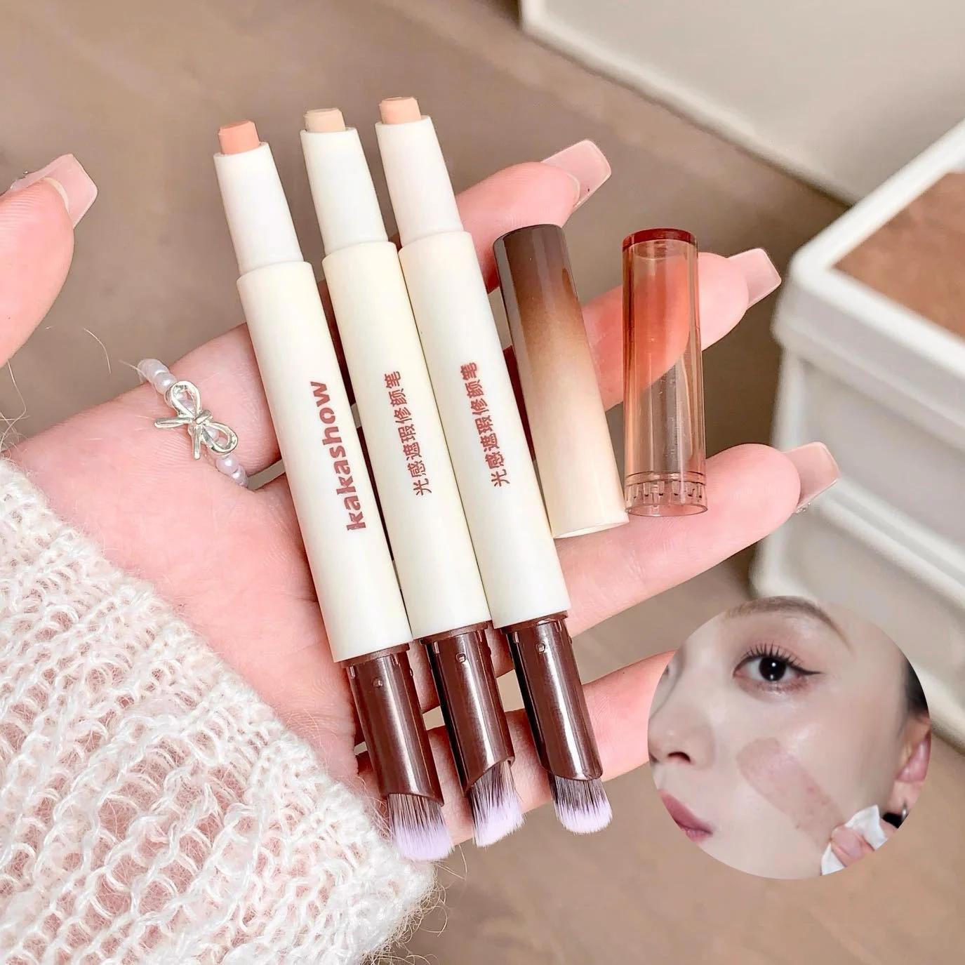 Description Picture 4 of itemFace Concealer Pen Long Lasting Cover Dark Circles Corrector Contour Concealers Stick High Gloss Brighten Face Cosmetic Makeup