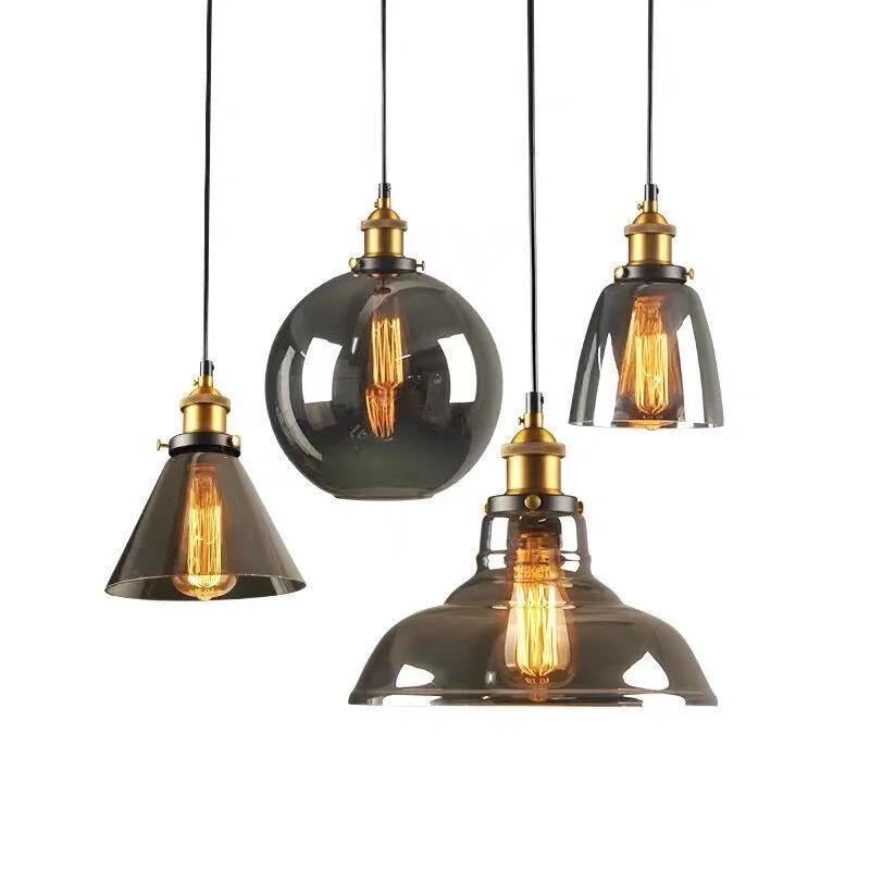 Description Picture 3 of itemAmerican Vintage Loft Glass Pendant Lamp Bar Restaurant Kitchen Dining Room Light Creative Personality Lighting Hanging Indoor