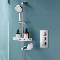 Brass Concealed 3-Way Shower Diverter Thermostatic Mixer Faucet Mixing Valve