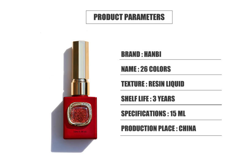 Description Picture 4 of itemHANBI 26 Color Rose Red Gel Nail Polish Nail UV Gel Varnish Soak Off Gelpolish LED Gel Varnish Nail Art Lacque Primer 15ML