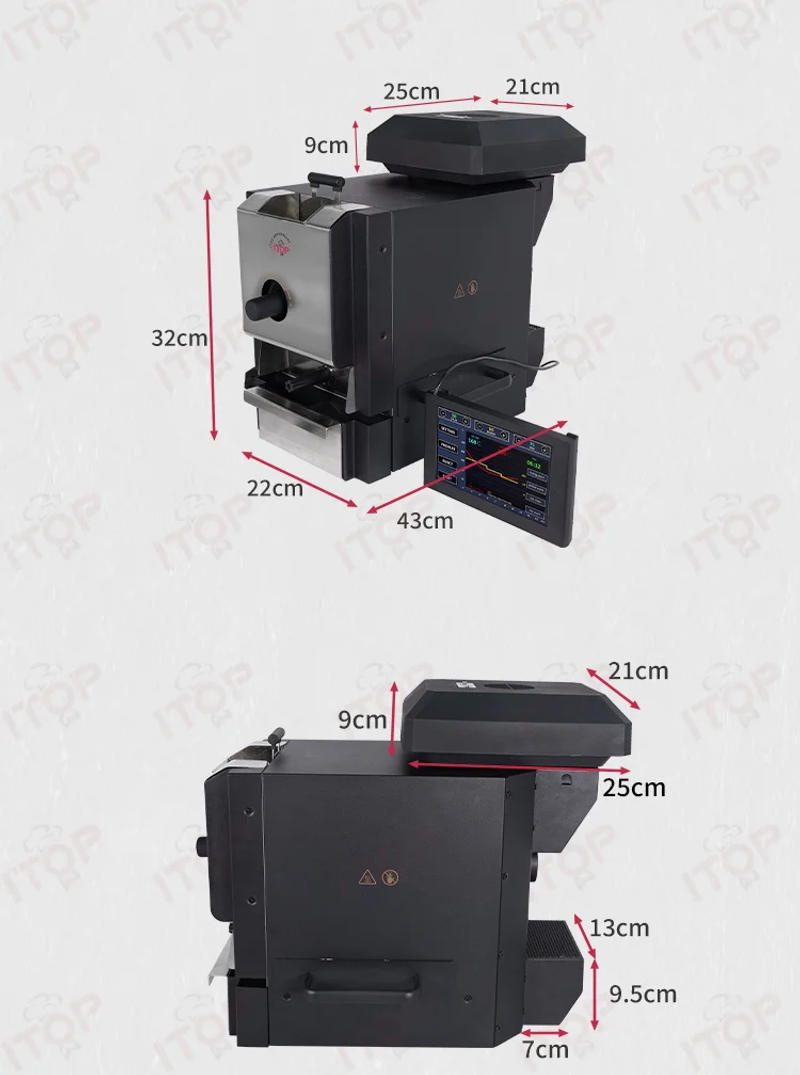 Description Picture 4 of itemITOP Coffee Roaster Artisan Connection IT-CBR-2 Electric Coffee Bean Roaster 4 Modes With Cooler Smoke Filter Roaster 500g 1000W