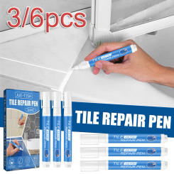 3/6pcs Waterproof White Wall Tile Marker Pen Grout Restorer Gap Repair for Bathroom Floor Seam Paint Filling Construction Tools