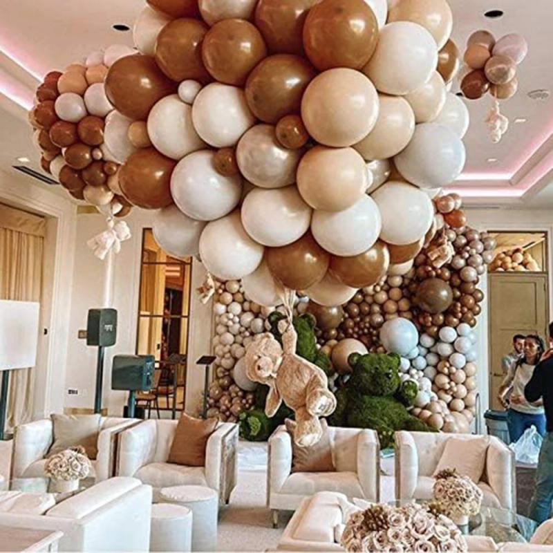 Description Picture 3 of item10/20/30pcs Navy Blue Balloons Skin Brown White Sand Latex Balloon Baby Shower Decor Birthday Party Wedding Decoration Supplies