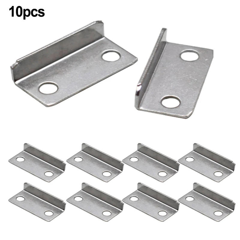 Description Picture 4 of itemHardware Drawer Strike Plate 10Pcs Drawer Lock Strike Plate Home/Office Metal Replacement Silver Tone Brand New