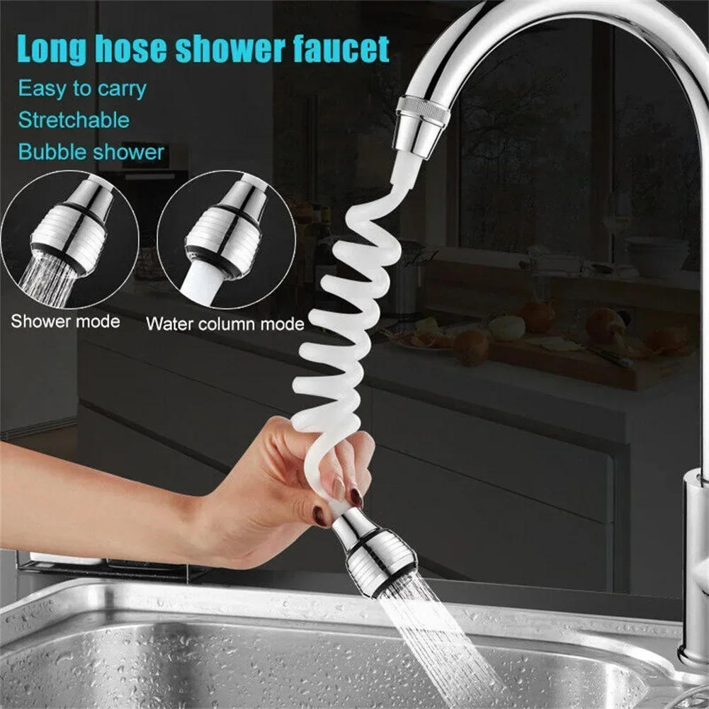 Description Picture 2 of itemLong Hose Faucet Extender Nozzle Flexible Water Saving Tap Adapter Sink Spray Bubbler Sprinkler Bath Shower Faucet Accessories