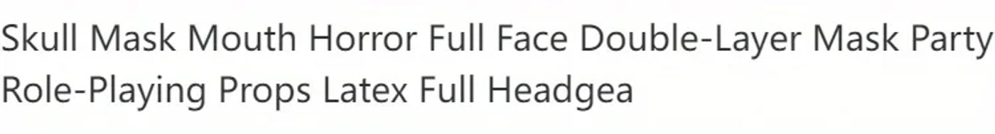 Description Picture 5 of itemMove mouth Men's Latex Horror Skull Mask For Party Masquerade Costume, Halloween Show Props Funny Men's Face Mask