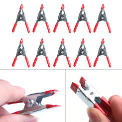 Y1UD New 10Pcs Metal Spring Clamps 2" Clip for w/ Soft Plastic Tips Grip Photos