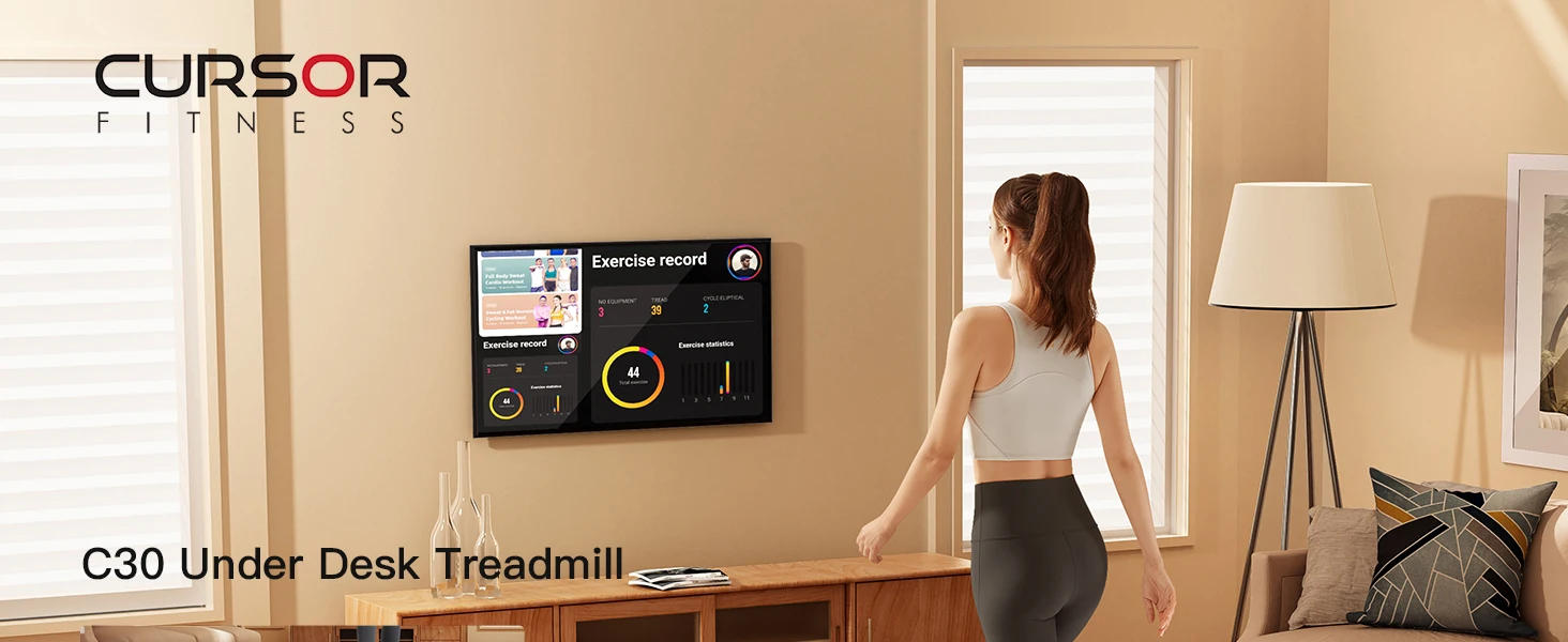 Description Picture 2 of itemFITNESS Under Desk Treadmill with Full-Screen Display, Walking Pad for Home Small, 2.5 HP Quiet Brushless, 265 LBS Capacity