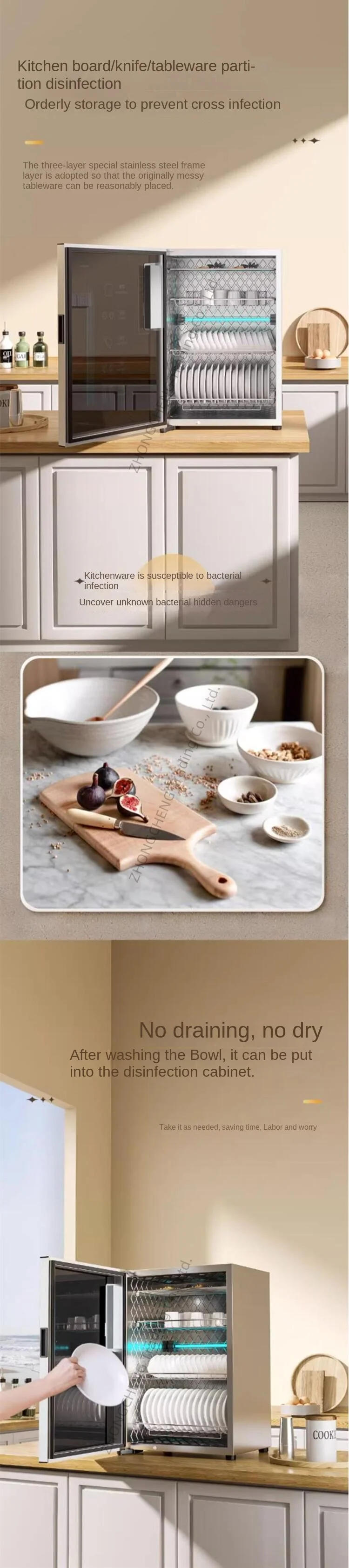 Description Picture 3 of itemDisinfection Cabinet Household Small Vertical Stainless Steel High-temperature Drying Table Tableware Cupboard